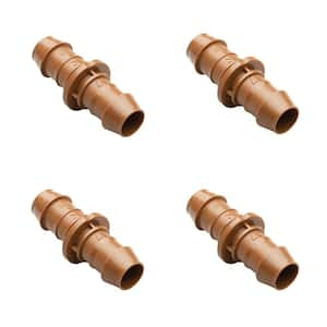 1/2 in. Barbed Couplings for Drip Tubing, Brown (4-Pack)