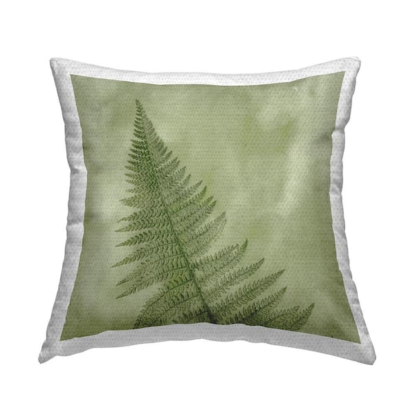 Stupell Industries Fern Leaf Forest Nature Green Square Outdoor Throw Pillow
