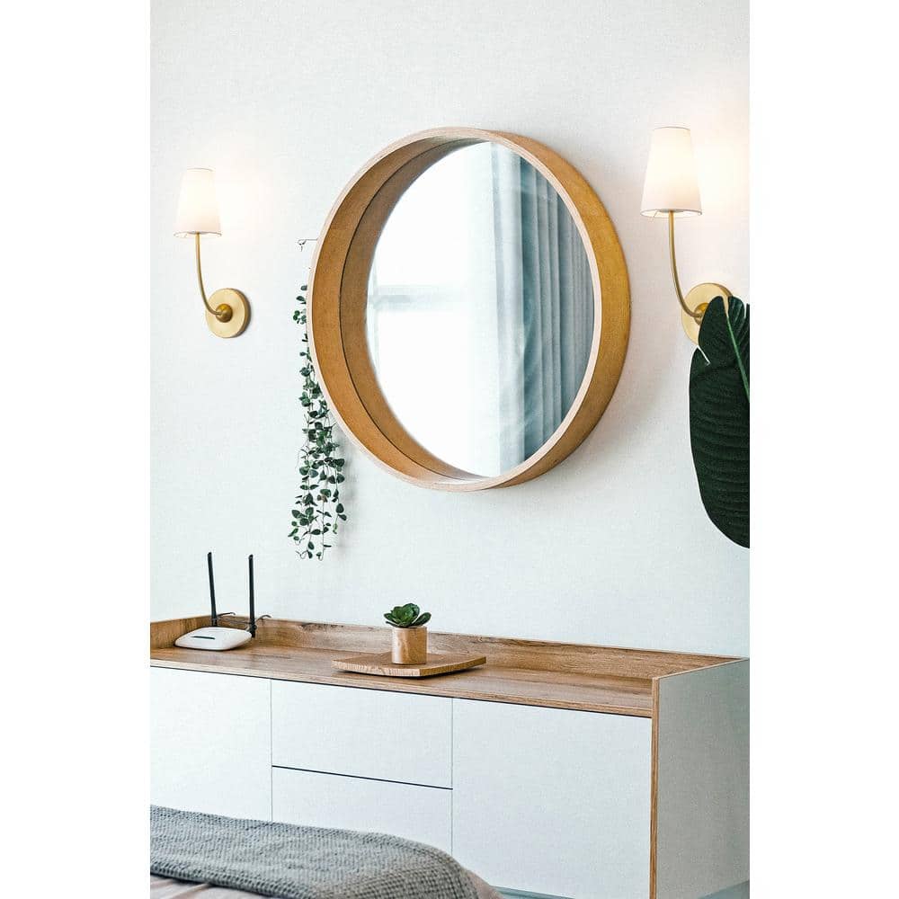 Shannon Brass and White Fabric Shade Wall Sconce