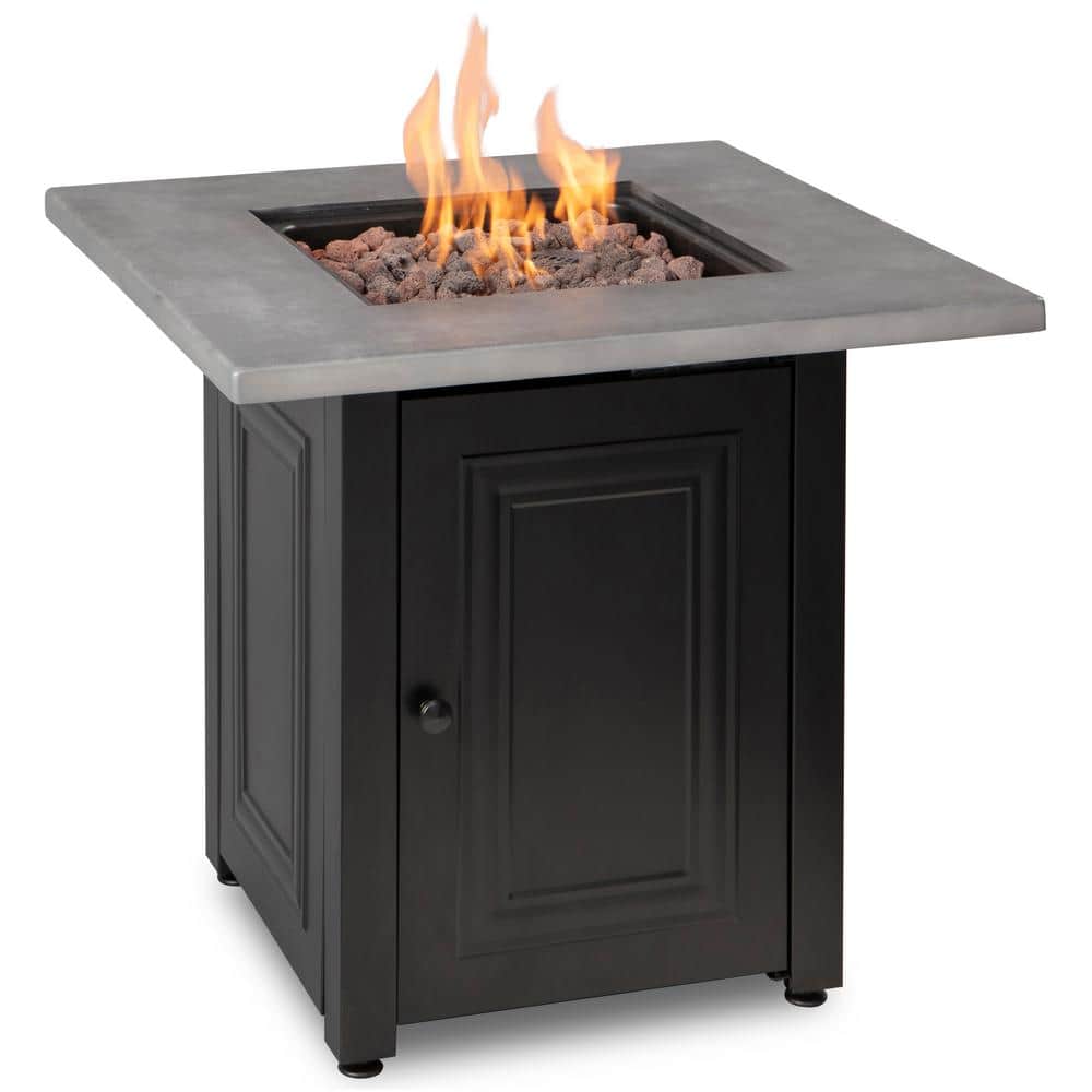 Wakefield Black and Grey Steel Gas Fire Pit Table
