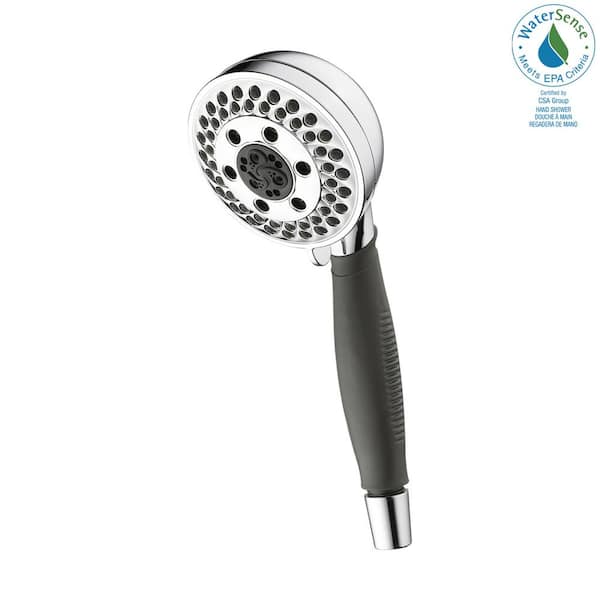 Delta 5-Spray Patterns 1.75 GPM 4.09 in. Wall Mount Handheld Shower Head with H2Okinetic in Chrome