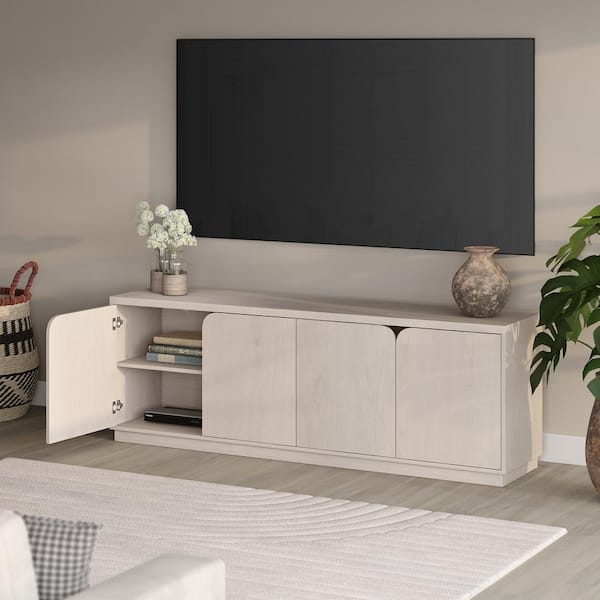 Meyer&Cross Fitzroy 70 in. Alder White TV Stand Fits TV's Up to 78