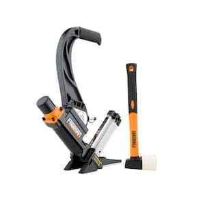 Lightweight Pneumatic 2-in-1 15.5-Gauge and 16-Gauge 2 in. Flooring Nailer/Stapler with Flooring Mallet and Base Plates