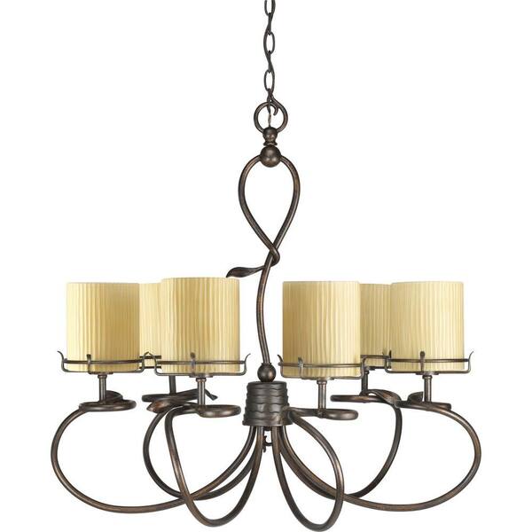 Progress Lighting Willow Creek Collection Weathered Auburn 6-light Chandelier-DISCONTINUED