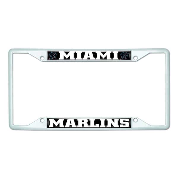FANMATS Universal Fit MLB - Miami Marlins License Plate Frame - White