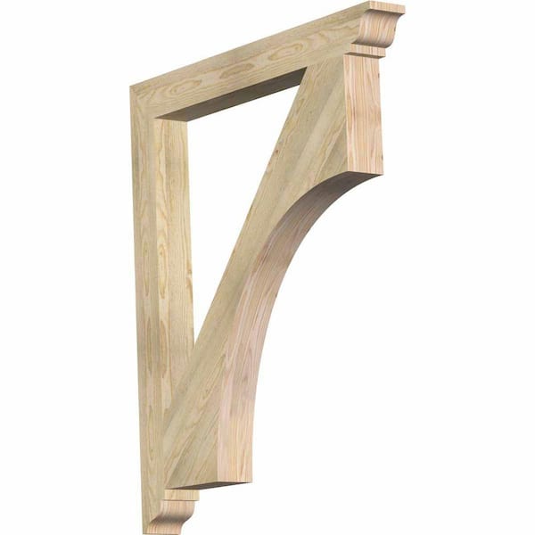 Ekena Millwork 4 in. x 44 in. x 38 in. Douglas Fir Westlake Traditional Rough Sawn Bracket