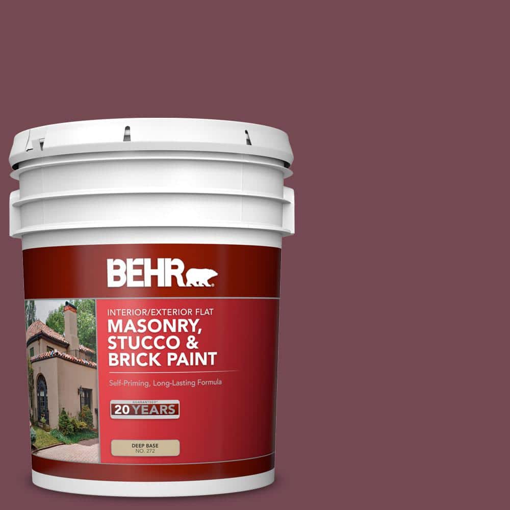 5 gal. #PPU2-20 Oxblood Flat Interior/Exterior Masonry, Stucco and Brick Pa