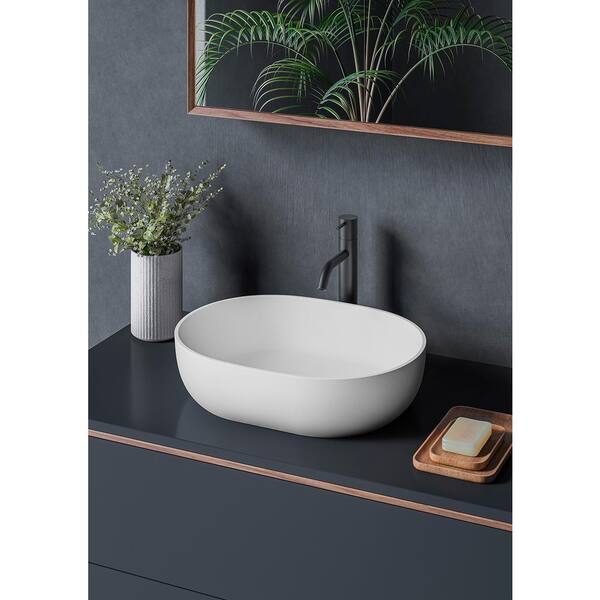 Ruvati 19-inch Matte Black epiStone Solid Surface Modern Bathroom Vessel  Sink - RVB2119BK - 18-7/8 x 14-5/8 - Bed Bath & Beyond - 37758682