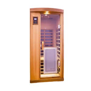 Moray 1-Person Indoor Red Cedar Infrared Sauna with 8 Far-Infrared Carbon Crystal Heaters and Chromotherapy