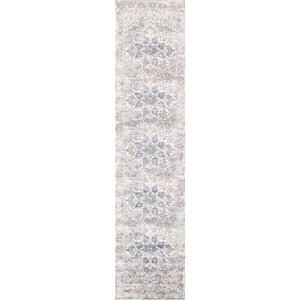 Efes L. Gray 2 ft. x 6 ft. Abstract Runner Rug