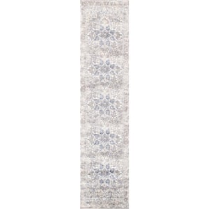 Efes L. Gray 2 ft. x 8 ft. Abstract Runner Rug