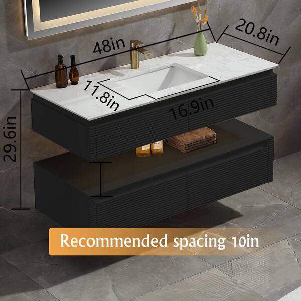 Lonni 48 in. W X 20.7 in. D X 19.6 in. H Single Wall Hung