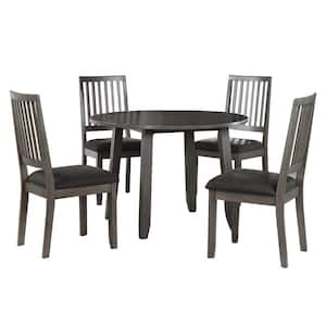 Radius Greystone Banquet Corner Nook 5-Piece Set in Grey Oak