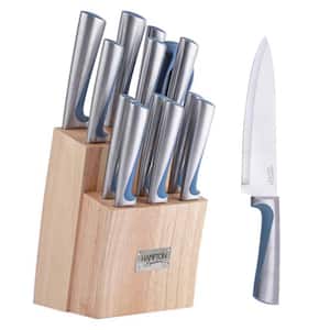 Orion Blue 14-Piece Stainless Steel Knife Set with Block