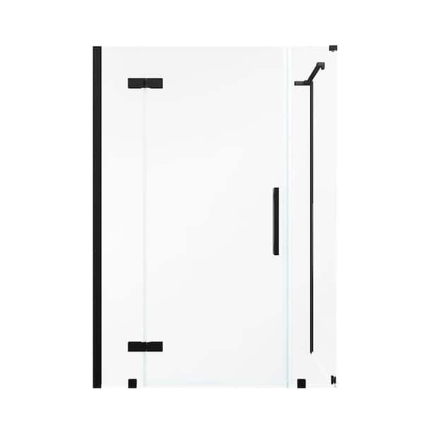 Tampa 48 3/4 in. W x 72 in. H Rectangular Pivot Frameless Corner Shower Enclosure in Black