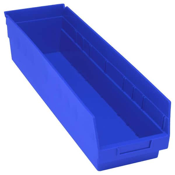 QUANTUM STORAGE SYSTEMS Store-More 6 in. Shelf 16.3 Qt. Storage Tote in Blue (8-carton)