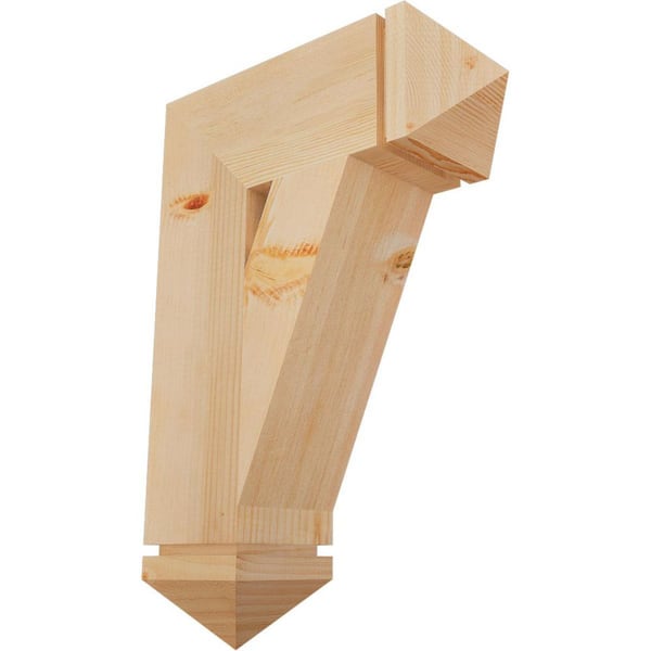 Ekena Millwork 5.5 in. x 26 in. x 18 in. Douglas Fir Traditional Arts and Crafts Smooth Bracket