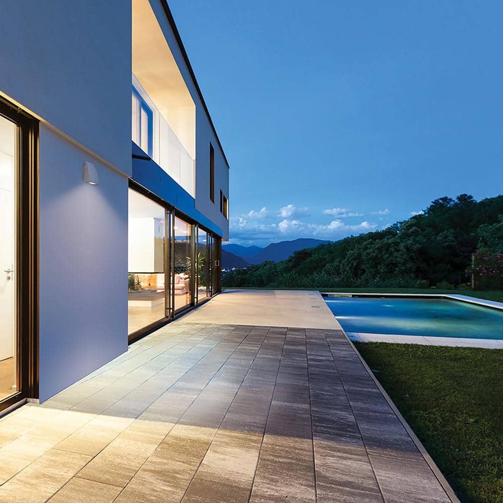Bronze LED Outdoor Wall Light with White Glass Diffuser