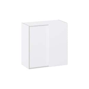 Fairhope Bright White Slab Assembled Wall Blindcorner Kitchen Cabinet (30 in. W X 30 in. H X 14 in. D)