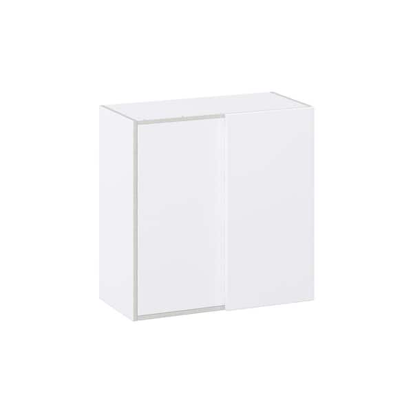 Timberline 30 in. W x 30 in. H x 14 in. D Assembled Slab Wall Blind Corner Right Kitchen Cabinet in Bright White