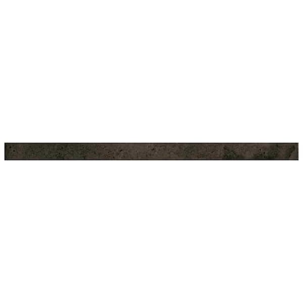 Antiek Black 1 x 8 Glossy Ceramic Pencil Tile Trims (0.7 sq. ft./case) (10-pack)