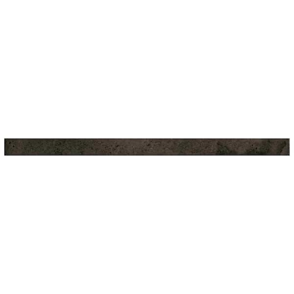 Apollo Tile Antiek Black 1.25 in. x 7.9 in. Glossy Ceramic Pencil Tile Trims (0.7 sq. ft./case) (10-pack)