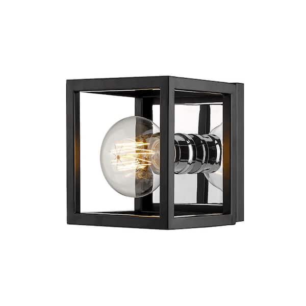 Unbranded 5.75 in. Matte Black and Chrome Sconce