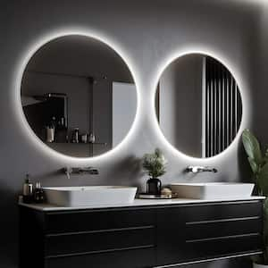 24 in. W x 24 in. H Round Frameless Dimmable Wall-Mounted LED Bathroom Vanity Mirror