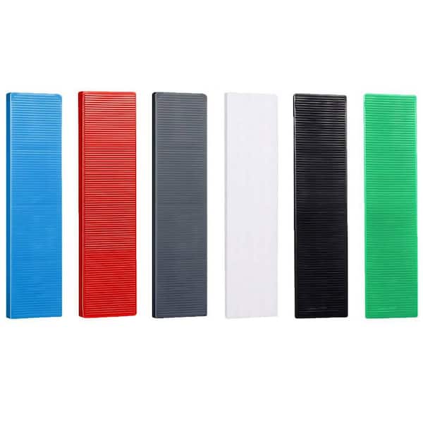 300 Pieces Plastic Flat Shims Structural Tile for Leveling, 3/64, 5/64, 1/8, 5/32, 13/64, 15/64 in. in Multi-Color