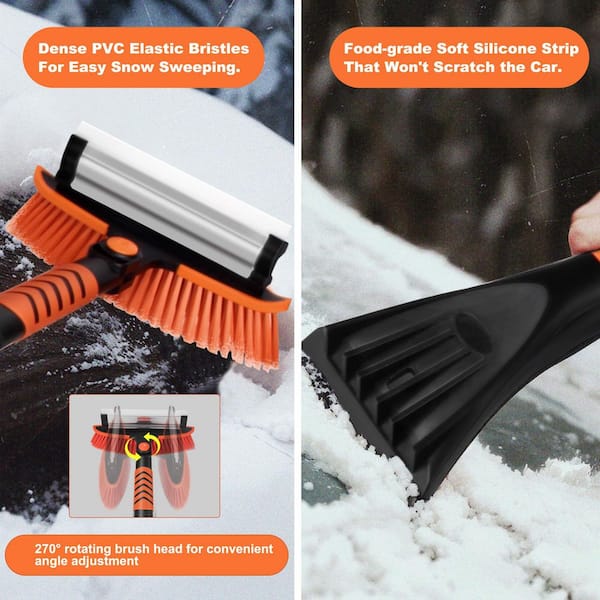 Heyner Premium Ice Scratcher SnowStar M Light Pro – Soft Handle & Built-In Broom, 95x440mm