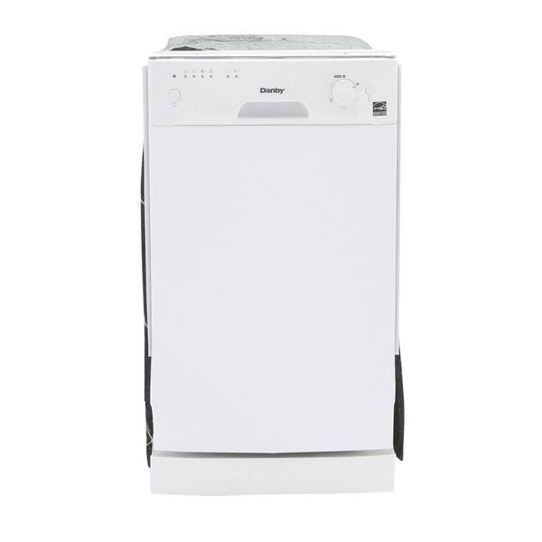 Danby 18 in. Front Control Dishwasher in White with Stainless Steel Tub