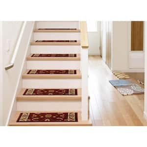 Kazmir Red 9 in. x 26 in. Stair Tread Cover (Set of 12)