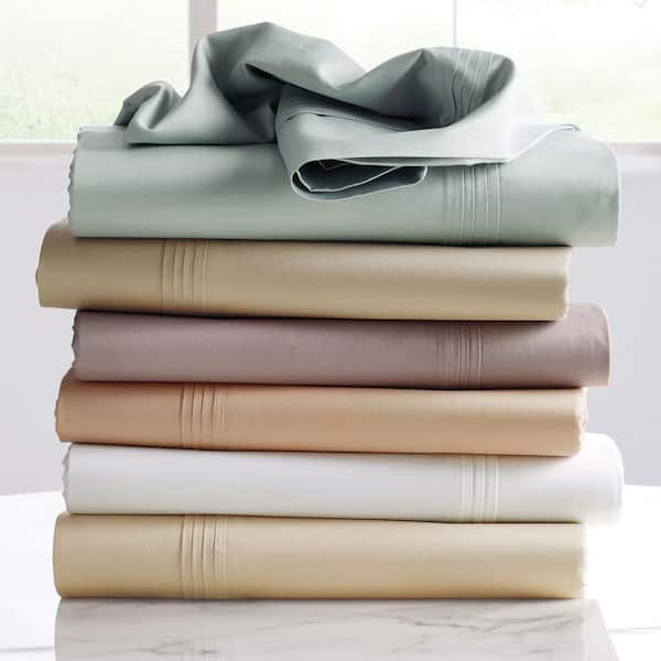 The Company Store Legends Luxury Solid White 500-Thread Count Cotton Sateen Twin Fitted Sheet