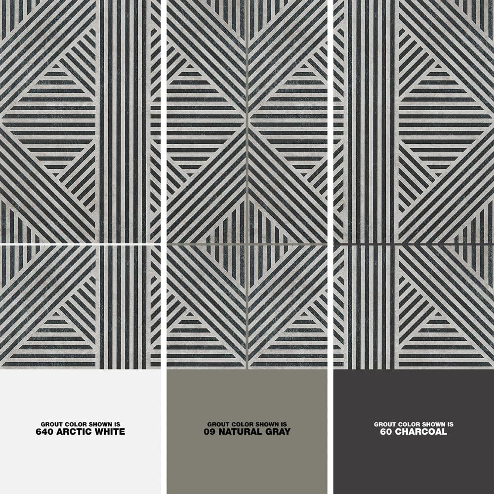 Tribeca Black and White 24" x 24" Matte Porcelain Wall and Floor Tile