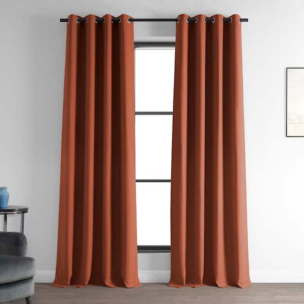 Exclusive Fabrics & Furnishings Persimmon Grommet Room Darkening Curtain - 50 in. W x 108 in. L (1 Panel)
