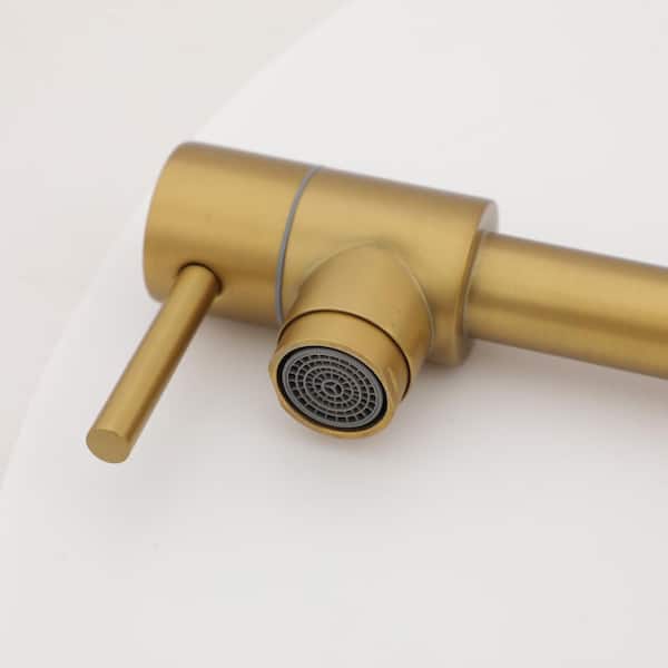 Wall Mounted Pot Filler Kitchen Sink Faucet Folding Stretchable with 2-Handles in Gold