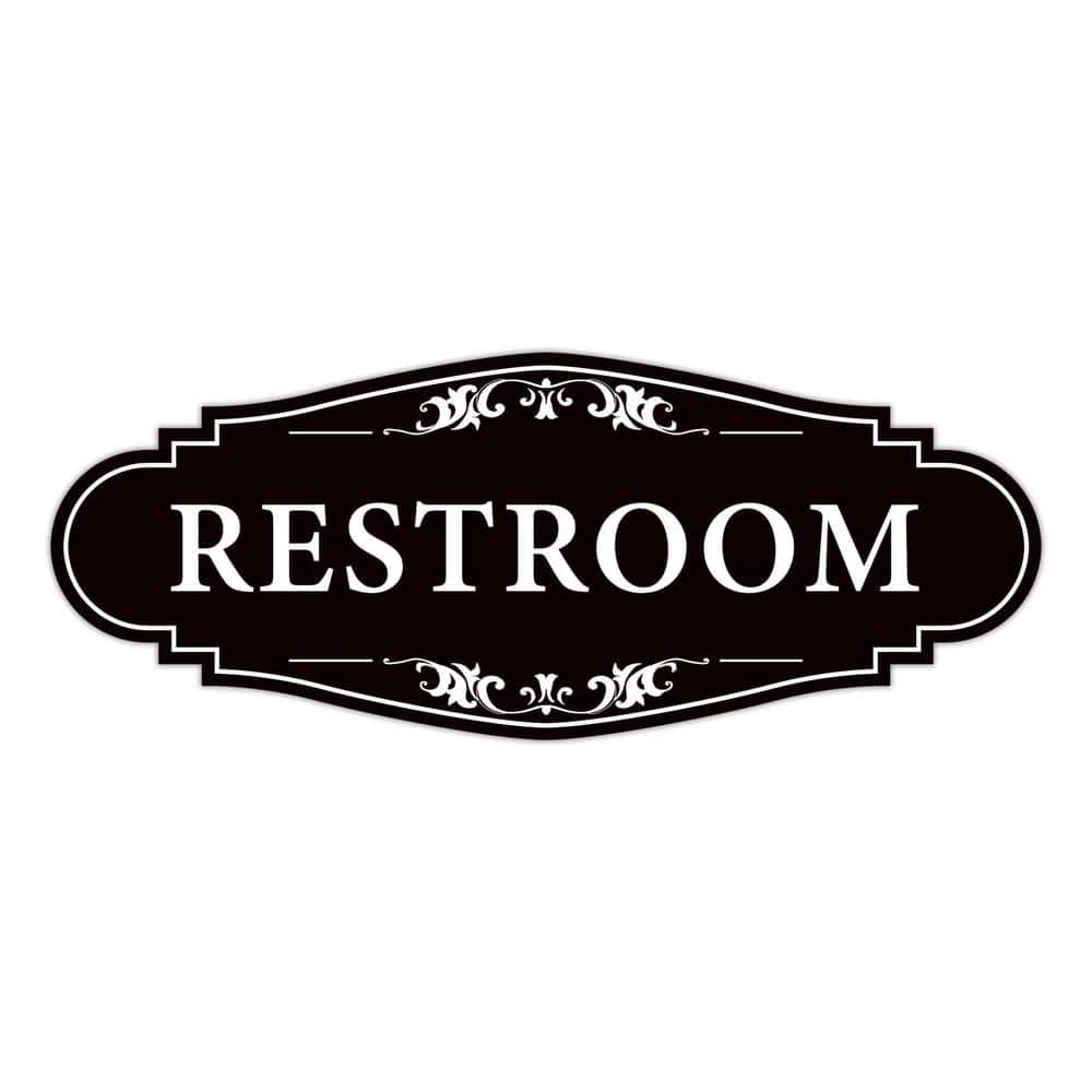 Self-Adhesive Matte Black Vinyl Restroom Sign Sticker Waterproof Unisex Bathroom Door Decor for Home Office Shop price history on PriceWatchPro