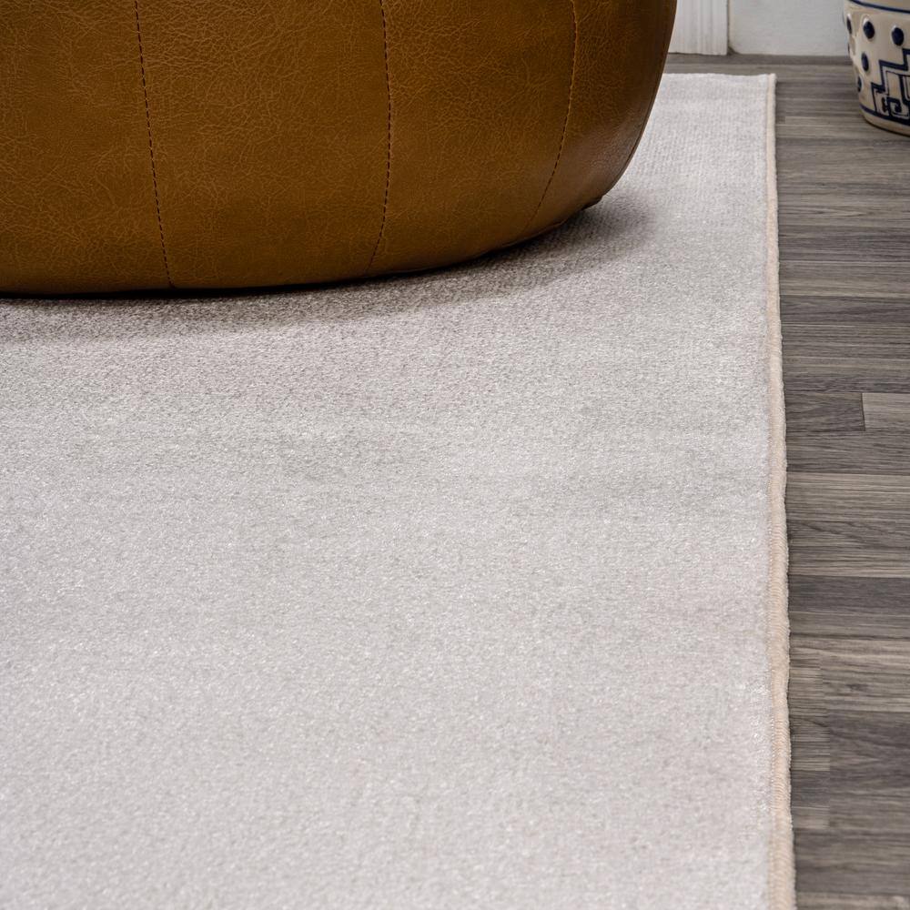Light Gray 8' x 10' Solid Synthetic Washable Area Rug