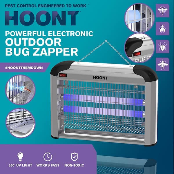 Protects 6,000 Sq For Residential and Commercial Use Mosquito Killer Insect Killer Hoont Powerful Electric Indoor Bug Zapper and Fly Zapper Catcher Killer Trap Ft / Bug and Fly Killer 