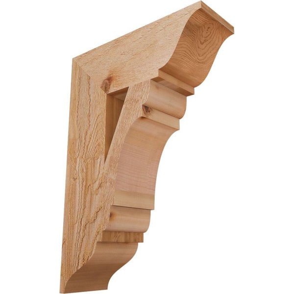 Ekena Millwork 6 in. x 26 in. x 18 in. Western Red Cedar Olympic Traditional Rough Sawn Bracket