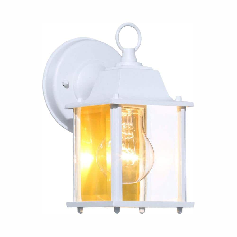 Alpine Corporation 28 in. Tall Outdoor Battery-Operated Lantern with LED  Lights, White IVY100HH-L - The Home Depot