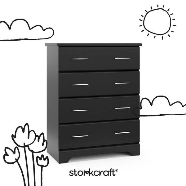 Storkcraft Brookside 4-Drawer Black Dresser 39.76 in. H x 30.91 in