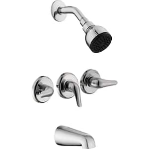 Aragon 3 Handle 1-Spray Tub and Shower Faucet 1.8 GPM in Chrome (Valve Included)