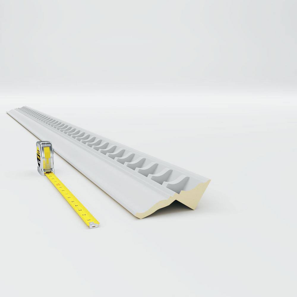 Primed Geometric Urethane Crown Moulding Sample, 12" Length