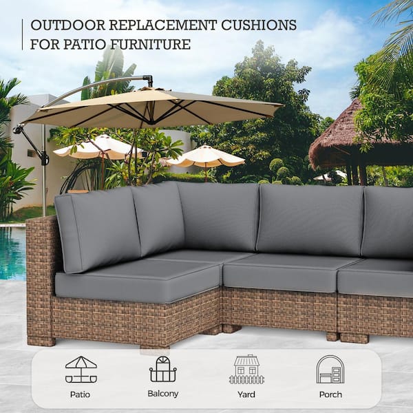 Dttra 14-Piece Outdoor Sectional Replacement Cushions, 4 in. Thick Waterproof Patio Sofa Cushions for 6-Seat Set Dark Gray 14-Dark Gray - The Home Depot Dttra 14-Piece Outdoor Sectional Replacement Cushions, 4 in. Thick Waterproof Patio Sofa Cushions for 6-Seat Set Dark Gray 14-Dark Gray - The Home Depot
