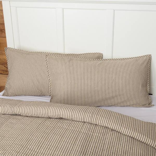 VHC BRANDS Sawyer Mill Charcoal Farmhouse Ticking Stripe Cotton