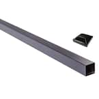 3 in. x 3 in. x 112 in. Black Powder Coated Aluminum Fence Post Includes Post Cap
