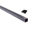 3 in. x 3 in. x 124 in. Black Powder Coated Aluminum Fence Post Includes Post Cap