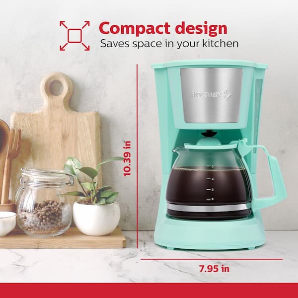 HOLSTEIN HOUSEWARES Everyday 5-Cup Mint Coffee Maker HH