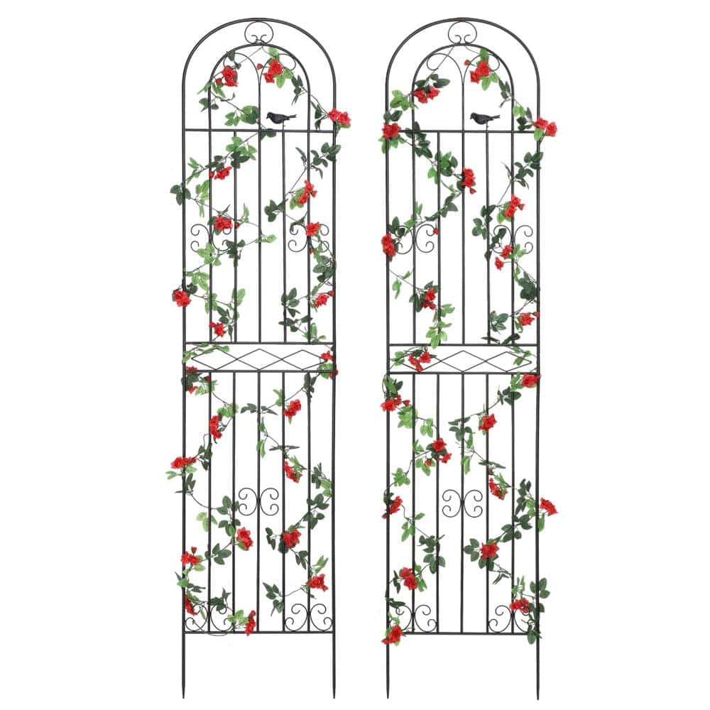 86.7 in. Metal Garden Trellis Decorative Black 2 Pack price history on PriceWatchPro